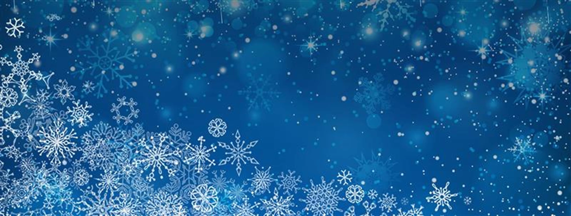 Decorative blue sky with snowflakes 