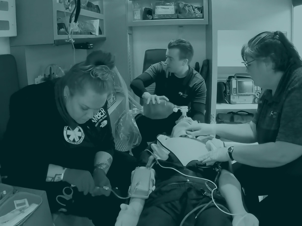 EMS people working